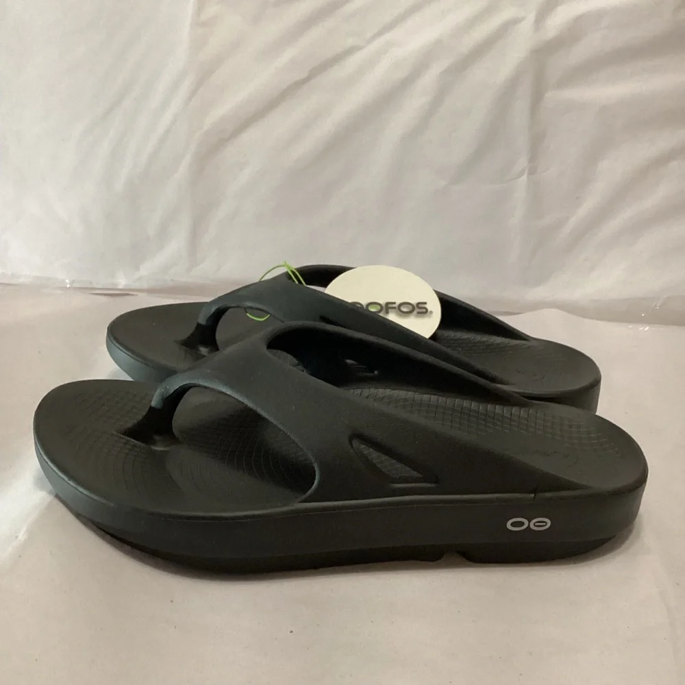 Oofos unisex original Black Flip Flop Sandals man’s size 7 women’s size 9 - Picture 6 of 9